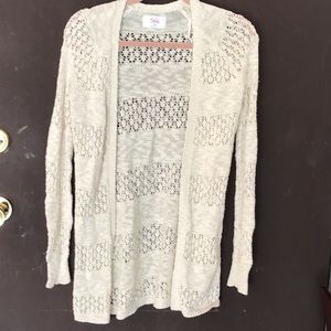 Justice Long Off White Sweater